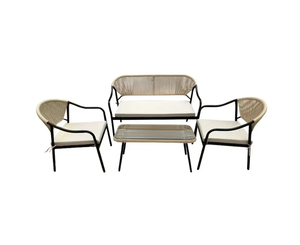 რატანის სამეული ბალიშებით KJF2115 შავი